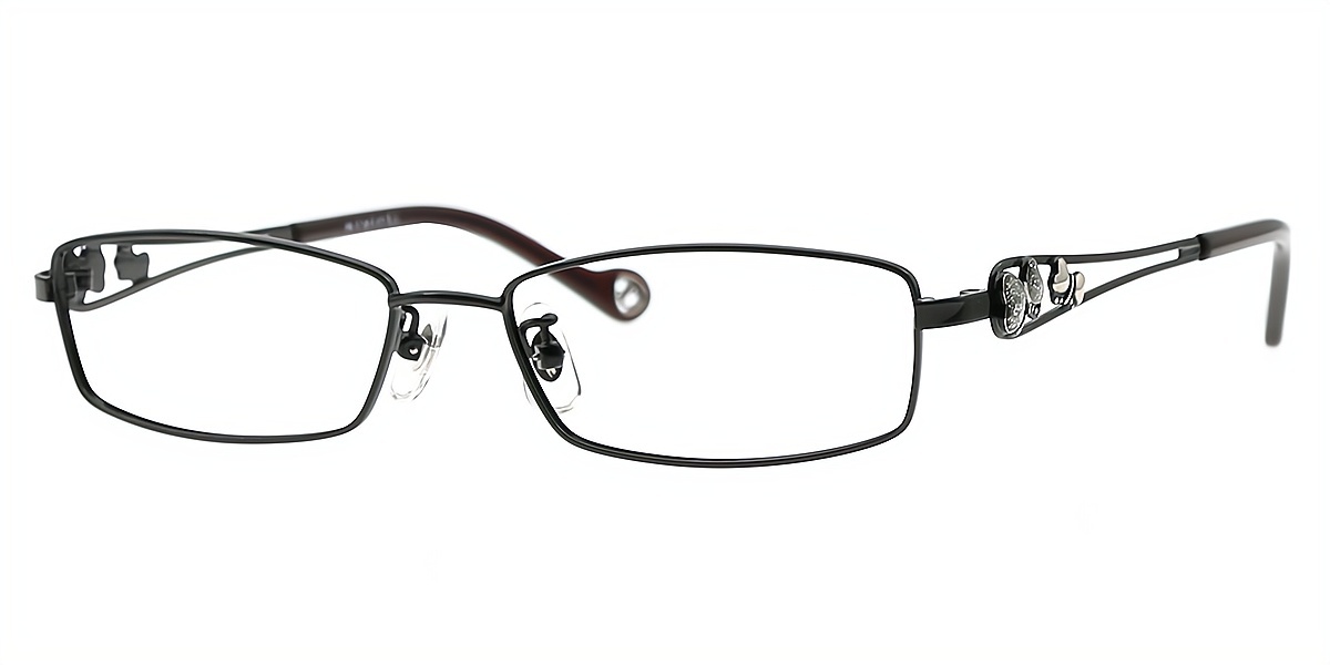 Black Rectangle Retro Exquisite Metal Eyeglasses