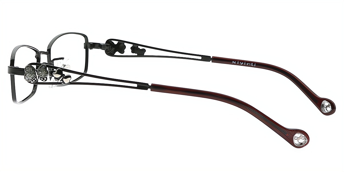 Black Rectangle Retro Exquisite Metal Eyeglasses