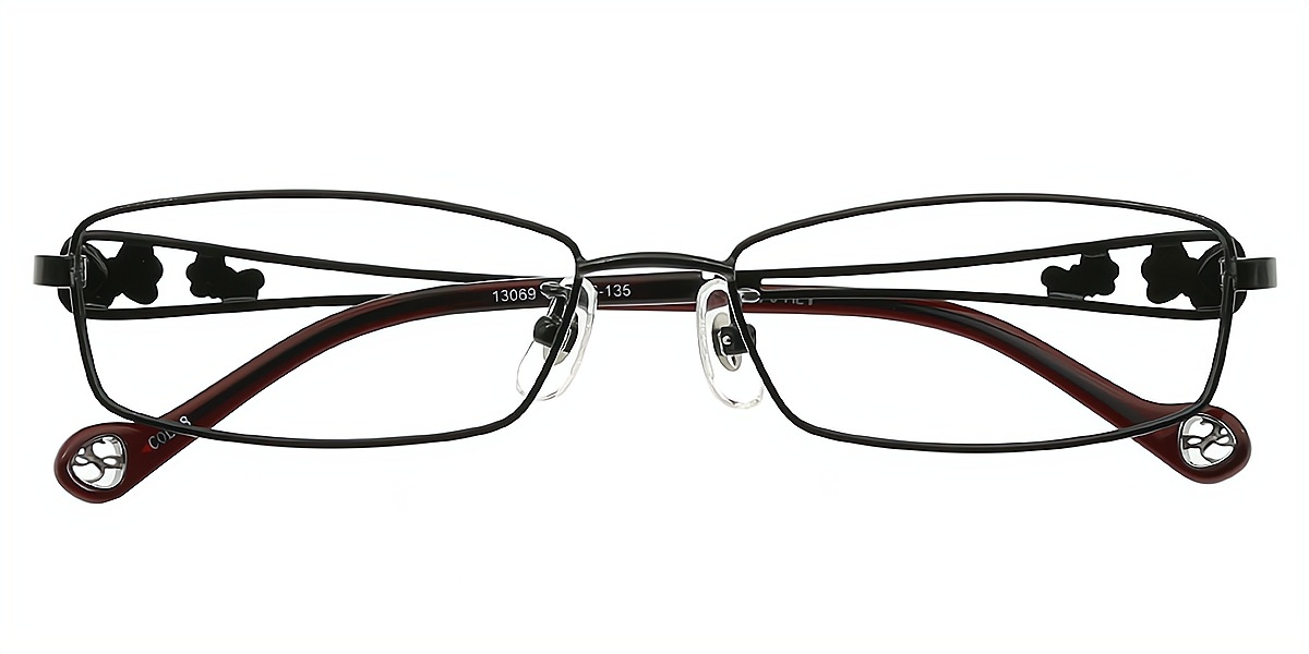 Black Rectangle Retro Exquisite Metal Eyeglasses