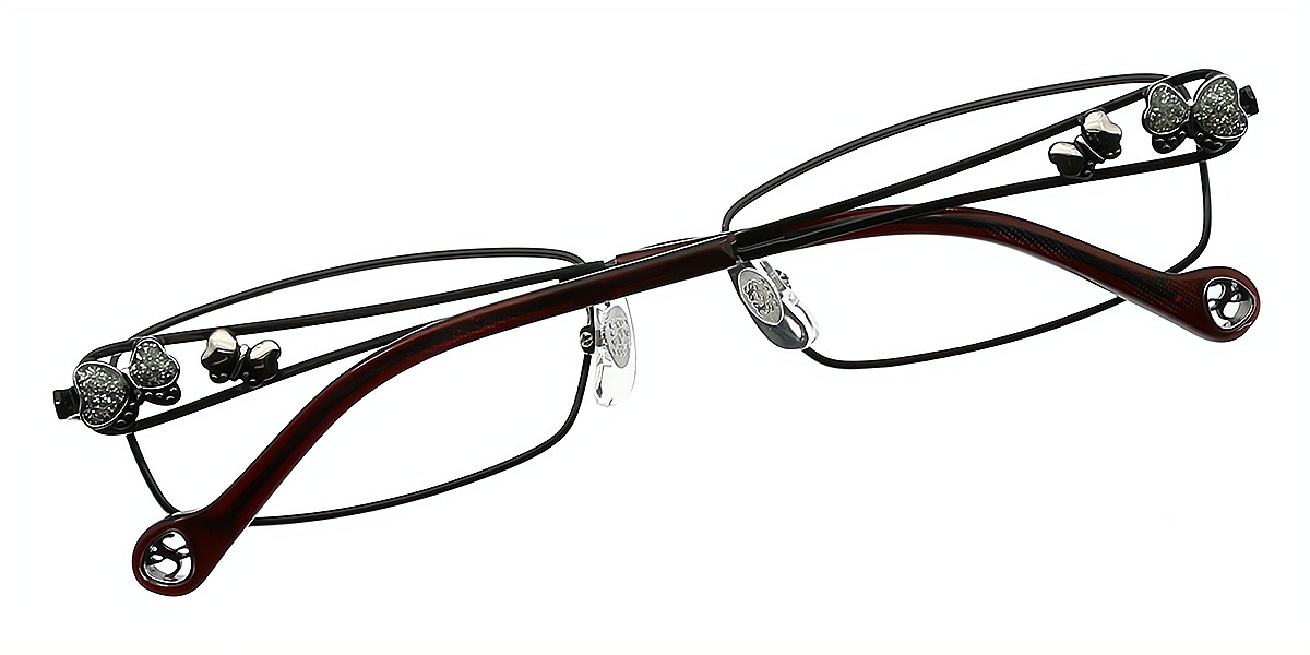 Black Rectangle Retro Exquisite Metal Eyeglasses