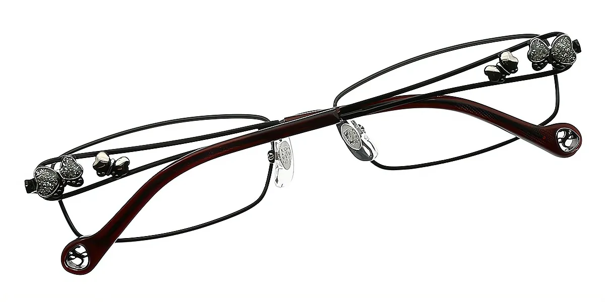 Black Rectangle Retro Exquisite Metal Eyeglasses