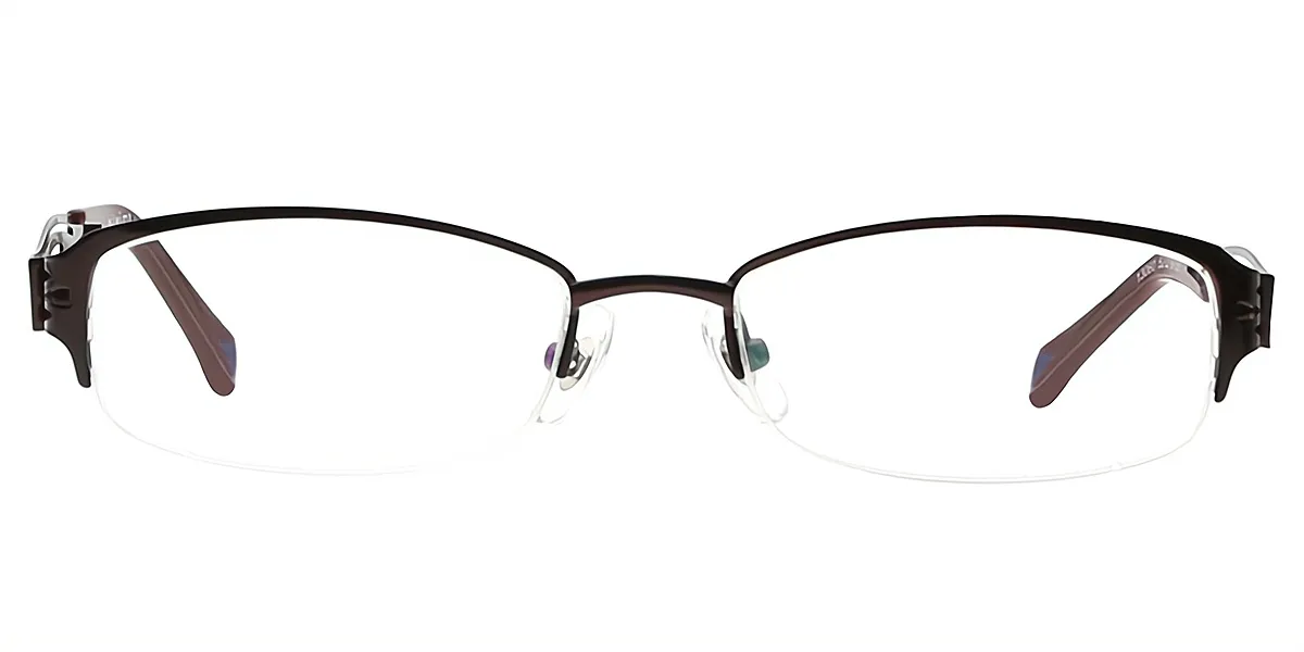 Dark Red Rectangle Chic Metal Eyeglasses