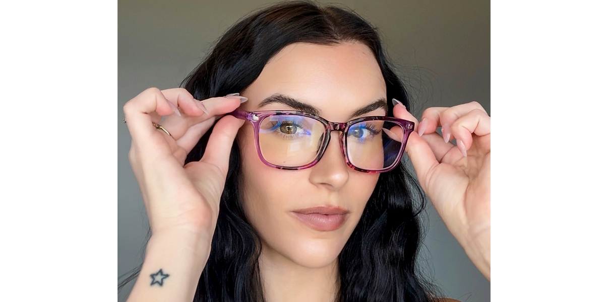 Purple Horn Unique Plastic Eyeglasses
