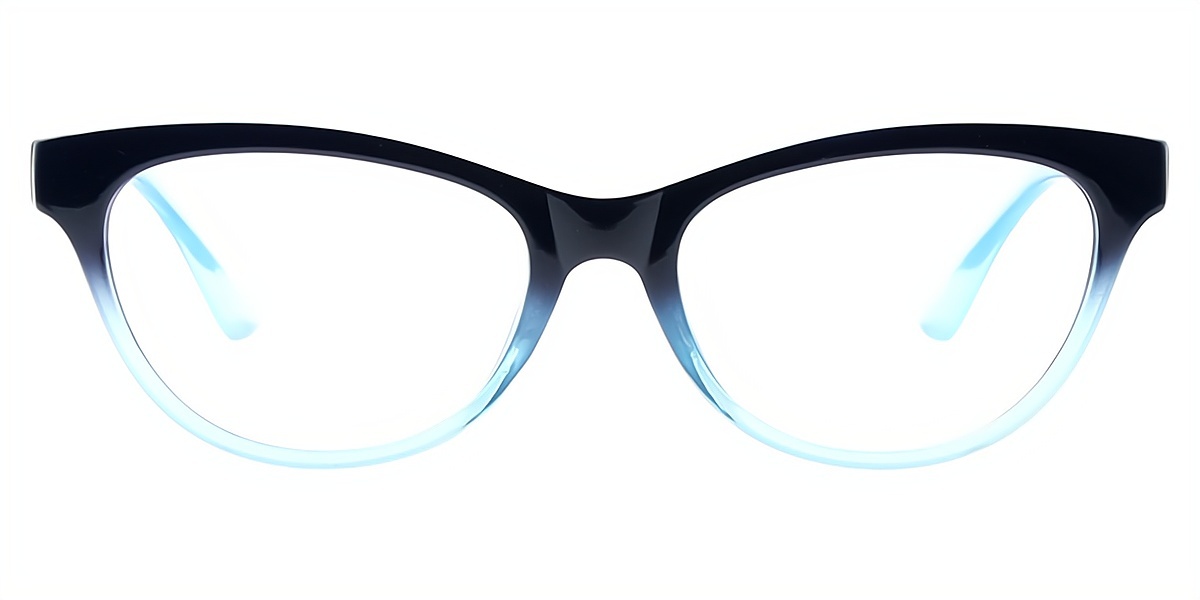 Black Blue Cat Eye Simple Plastic Eyeglasses