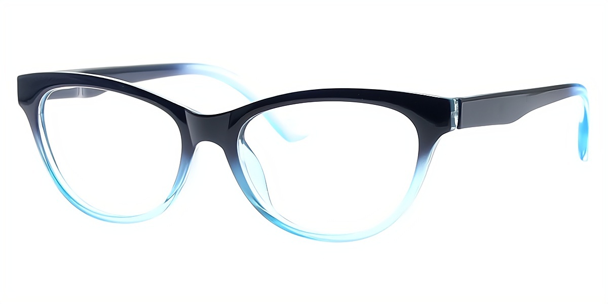 Black Blue Cat Eye Simple Plastic Eyeglasses