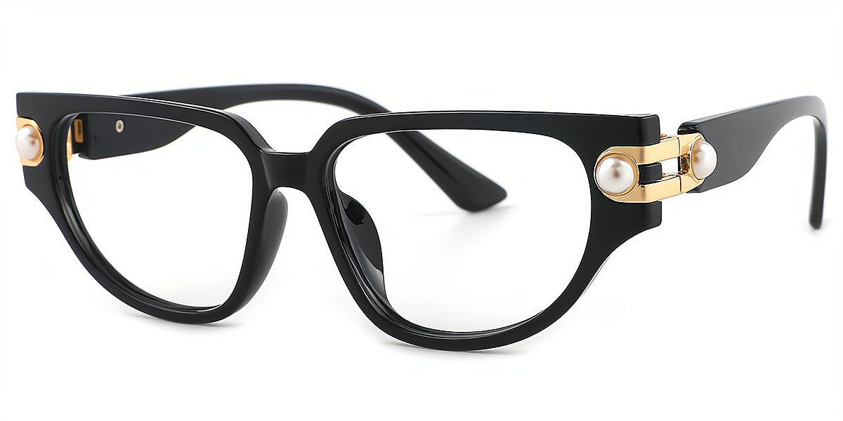 Melo Black Cat Eye Exquisite Plastic Eyeglasses | Muukal.com