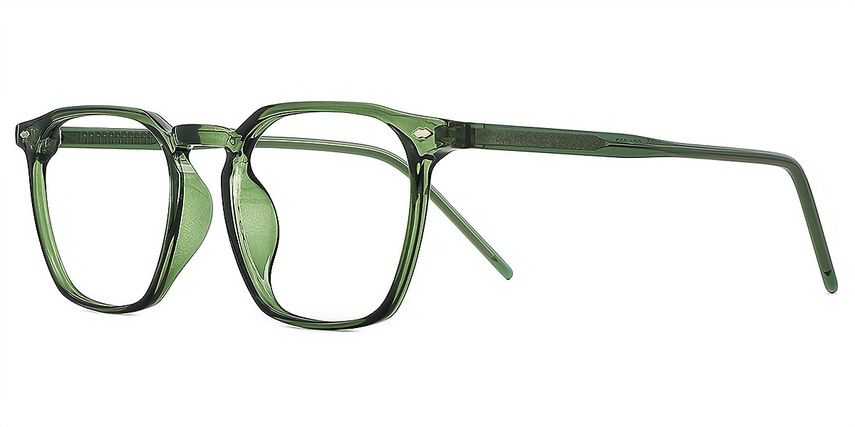 Green Rectangle Simple Oversized TR90 Eyeglasses