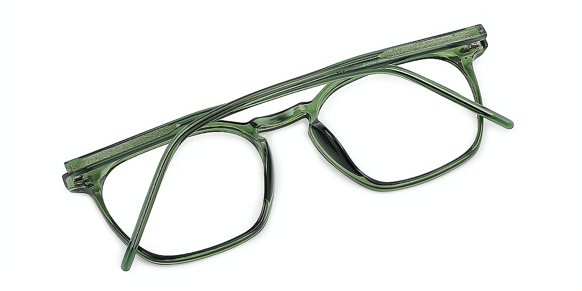 Green Rectangle Simple Oversized TR90 Eyeglasses