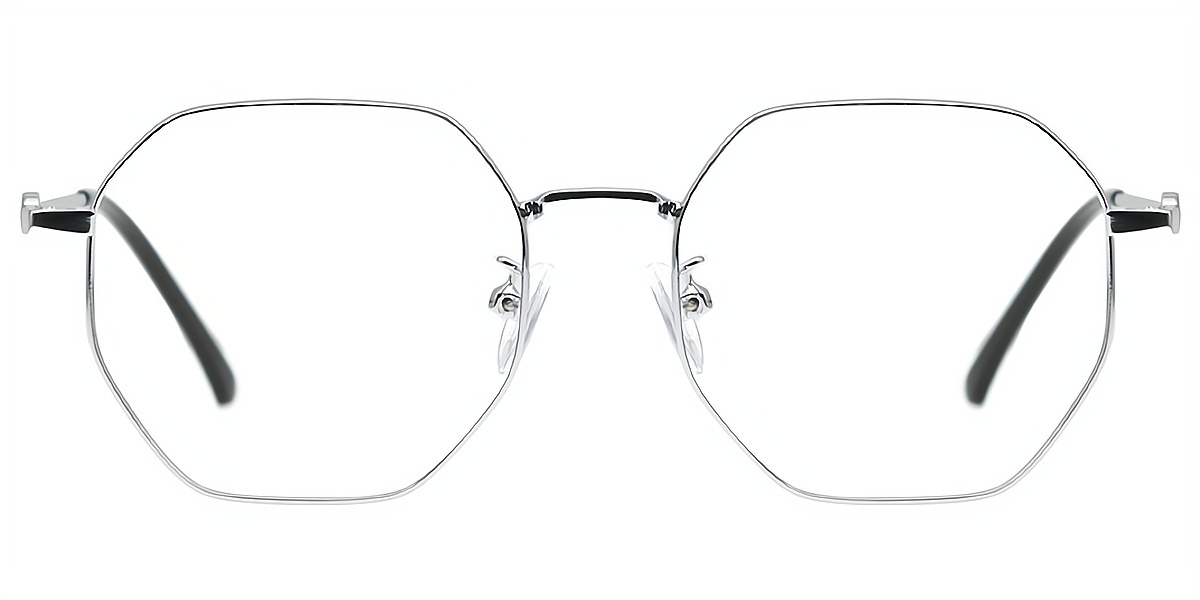 Silver Geometric Exquisite Thin Metal Eyeglasses