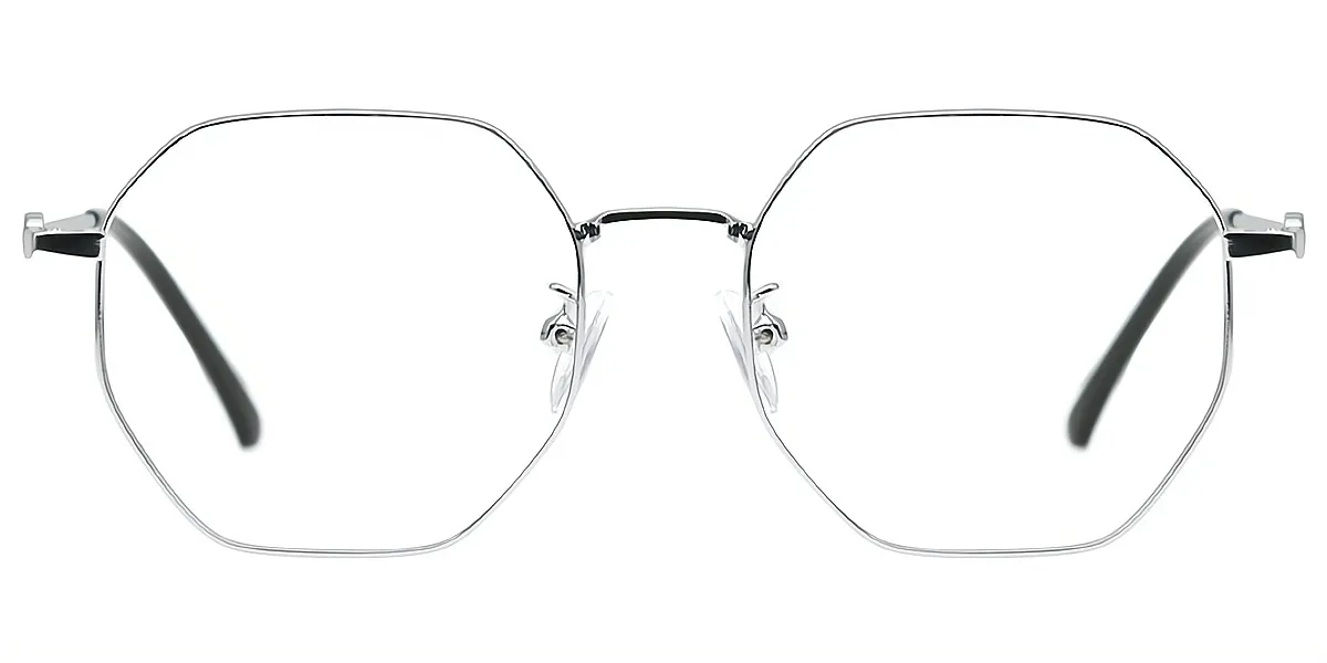 Silver Geometric Exquisite Thin Metal Eyeglasses