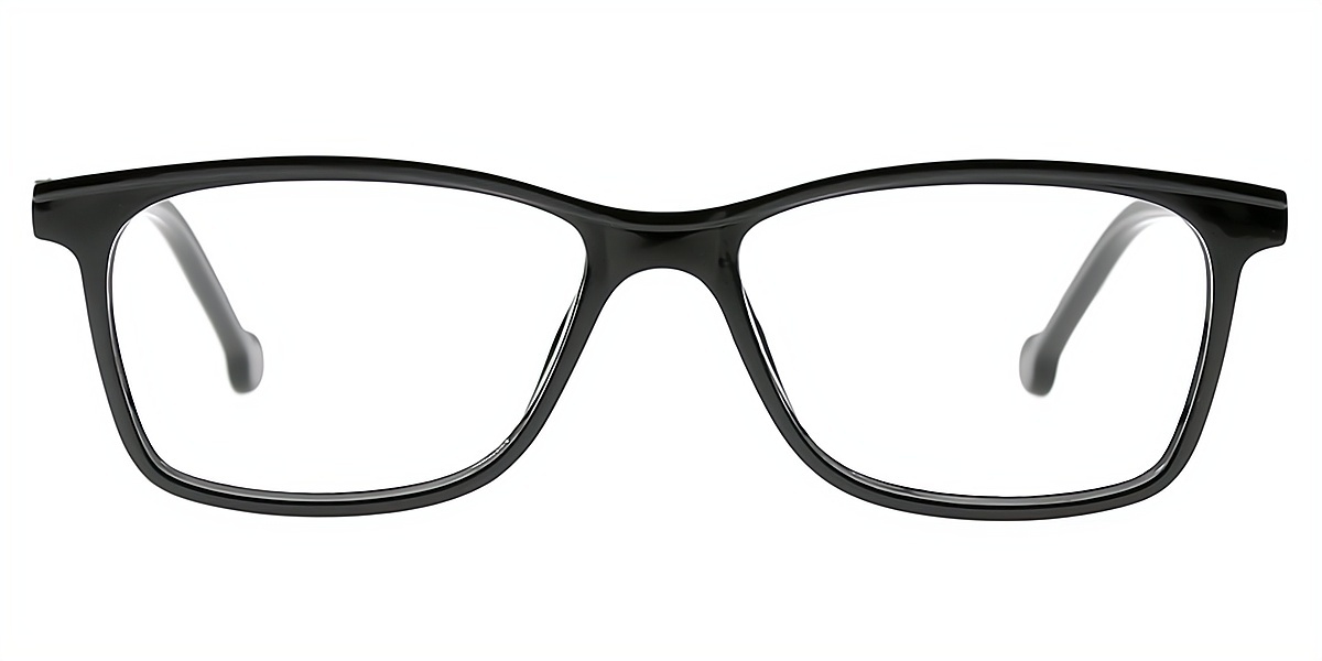 Black Rectangle Simple Plastic Eyeglasses