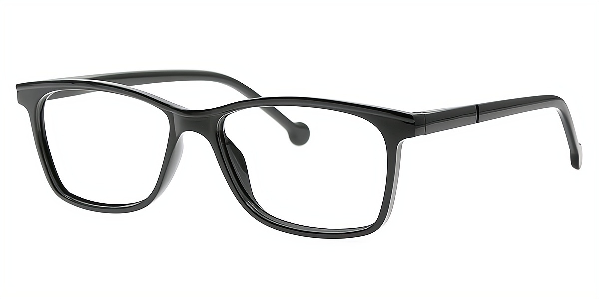 Black Rectangle Simple Plastic Eyeglasses