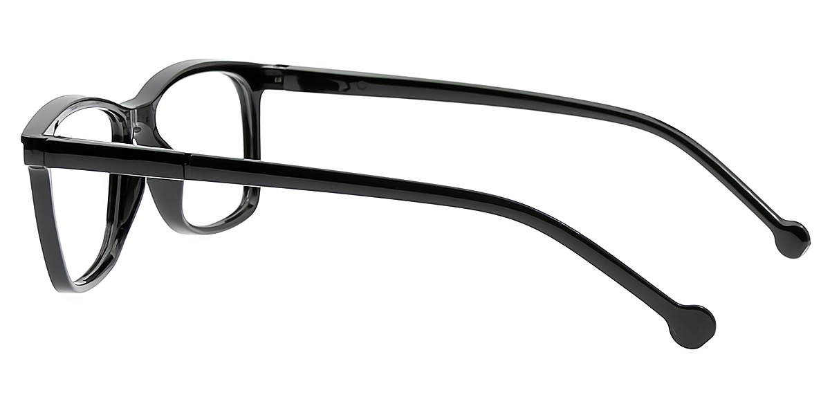 Black Rectangle Simple Plastic Eyeglasses