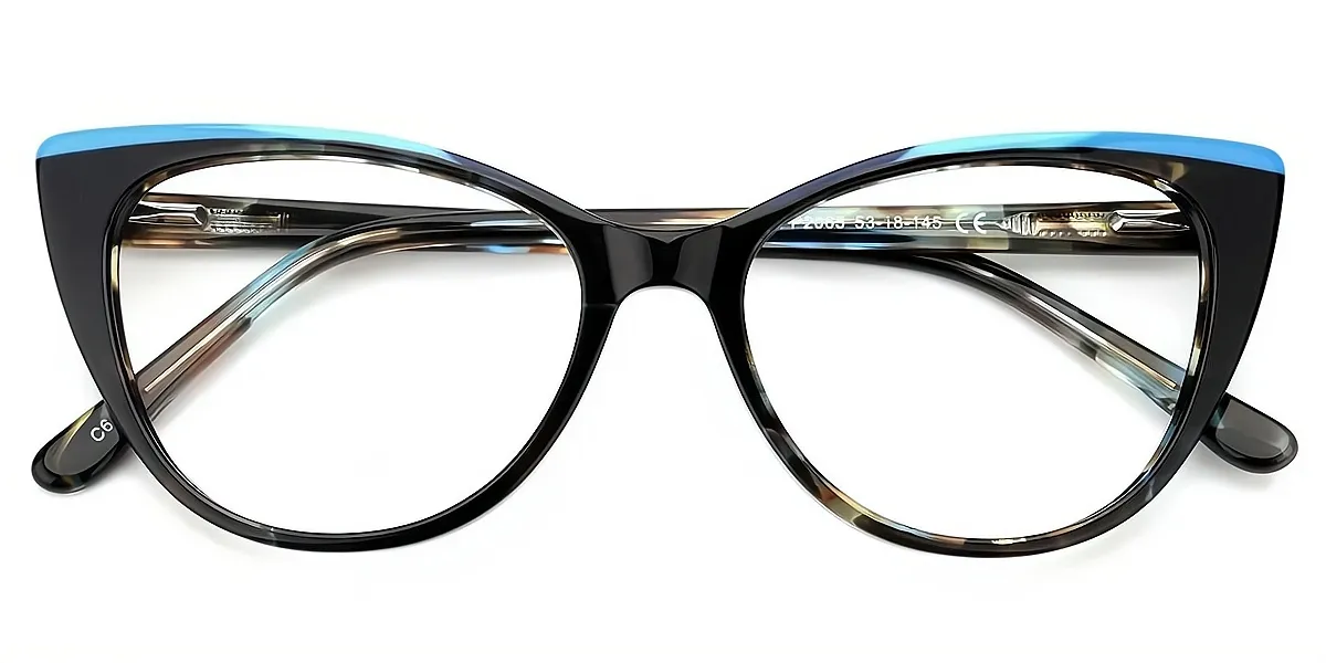 Blue Cat Eye Chic Acetate Eyeglasses