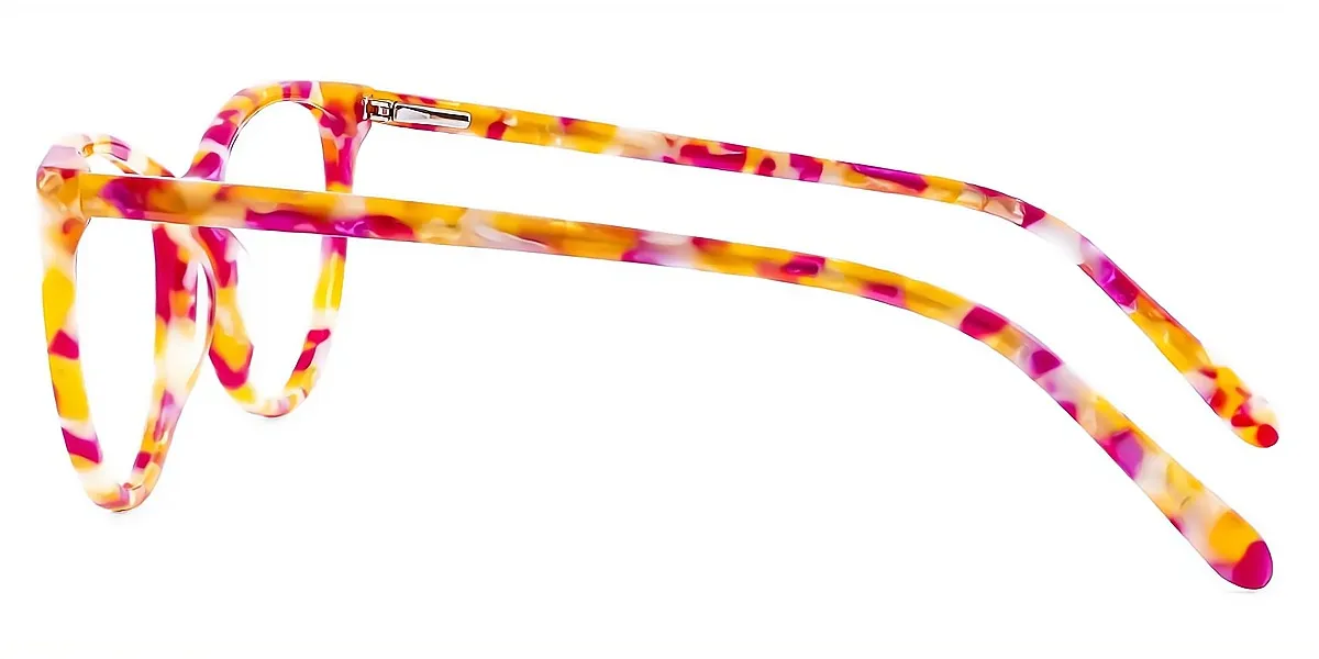 Floral Cat Eye Exquisite Sun-clip Acetate Eyeglasses