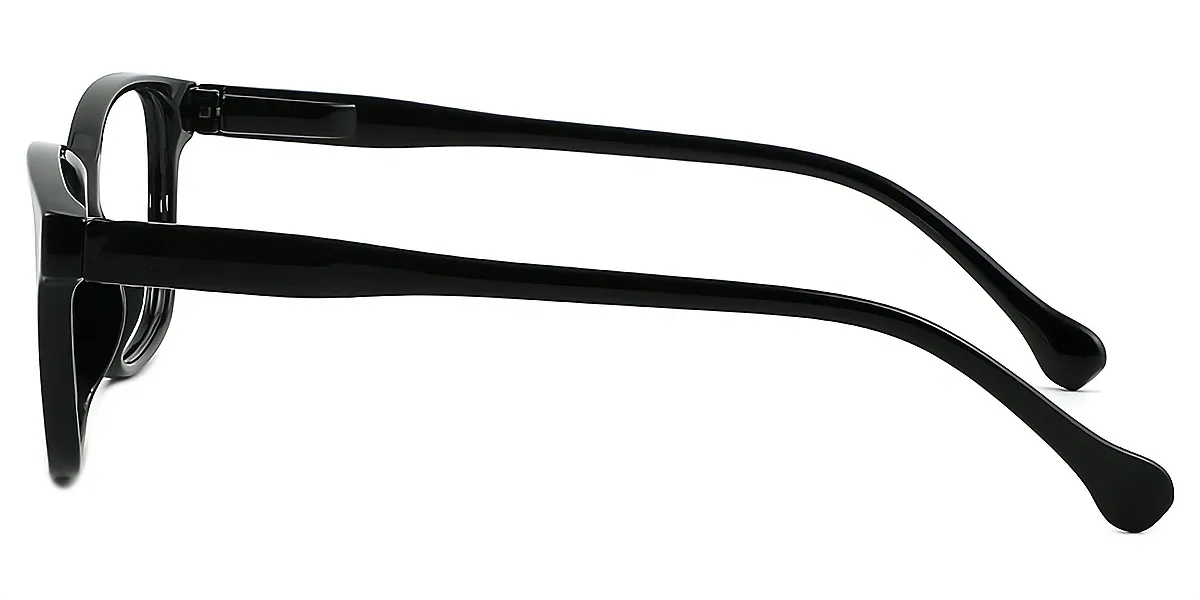Black Rectangle Classic Plastic Eyeglasses