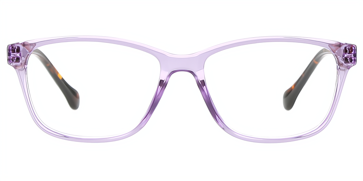 Purple Rectangle Classic Plastic Eyeglasses