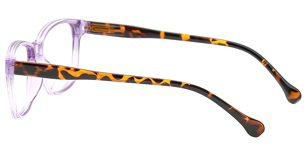 Purple Rectangle Classic Plastic Eyeglasses