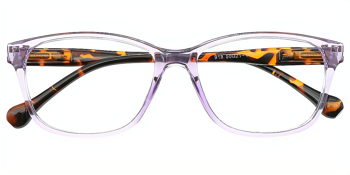 Purple Rectangle Classic Plastic Eyeglasses