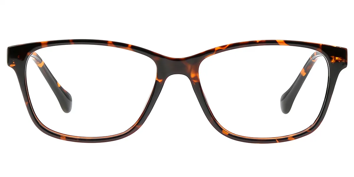 Tortoise Rectangle Classic Plastic Eyeglasses