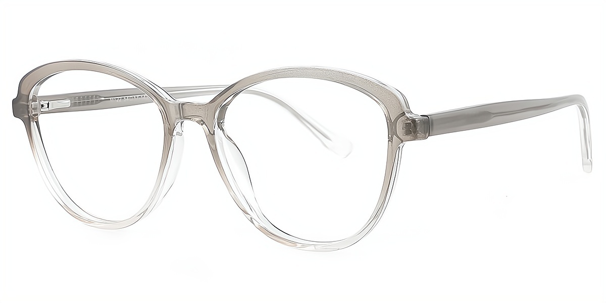 Gray Oval Modish TR90 Eyeglasses