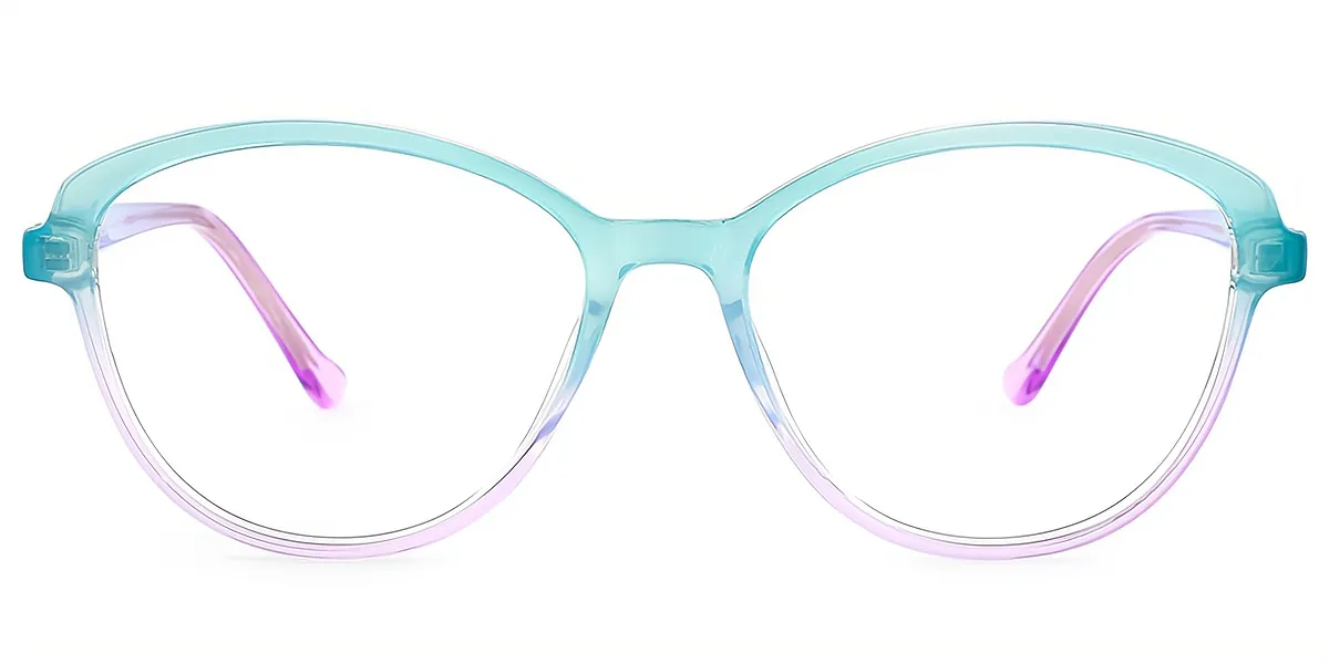 Green Gradient Oval Modish TR90 Eyeglasses