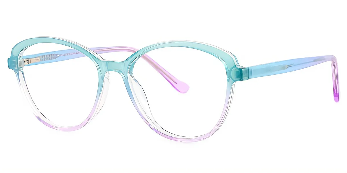 Green Gradient Oval Modish TR90 Eyeglasses