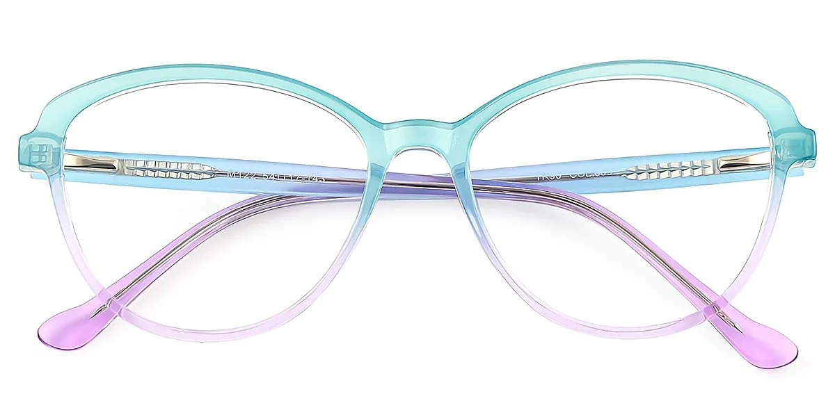 Green Gradient Oval Modish TR90 Eyeglasses