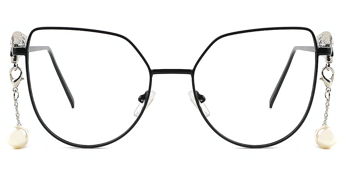 Black Cat Eye Exquisite Metal Eyeglasses