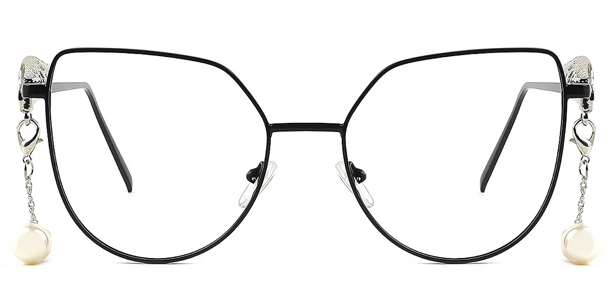 Black Cat Eye Exquisite Metal Eyeglasses