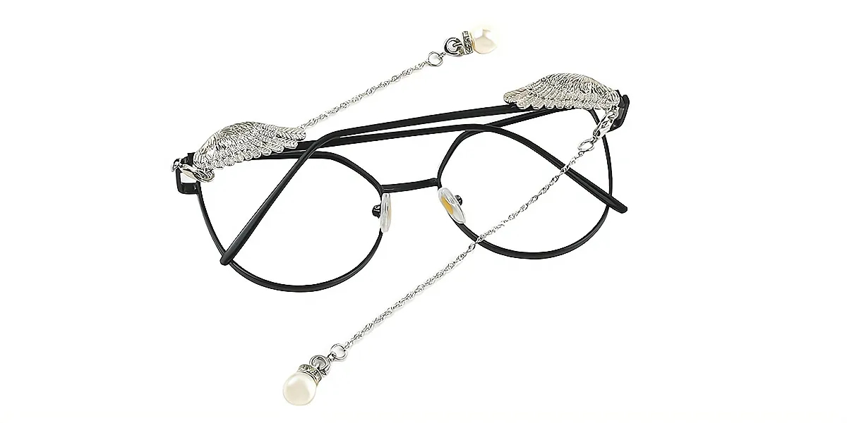 Black Cat Eye Exquisite Metal Eyeglasses