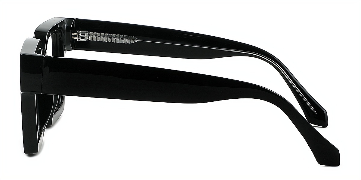 Black Geometric Simple Wide TR90 Eyeglasses