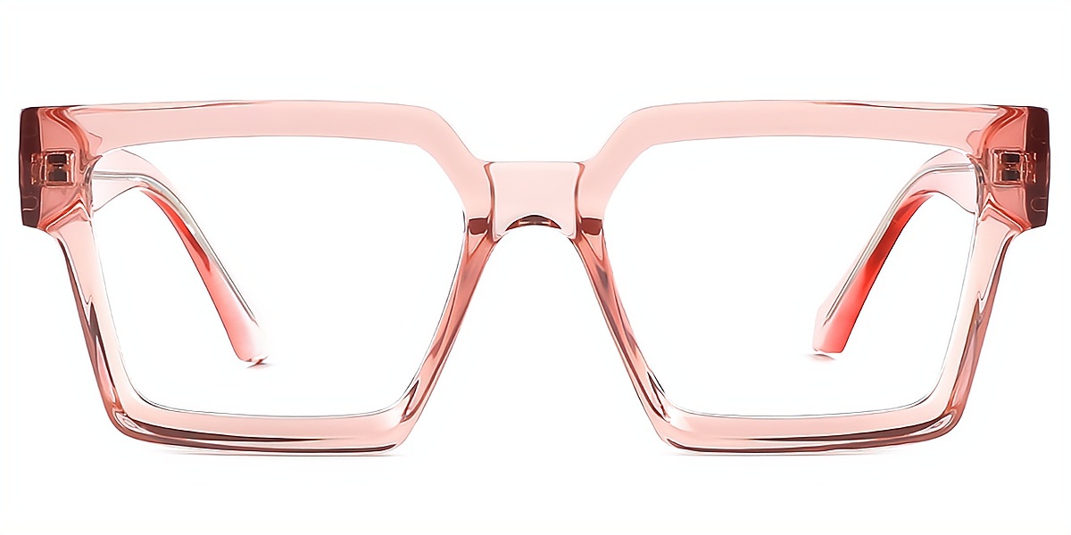 Pink Geometric Simple Wide TR90 Eyeglasses
