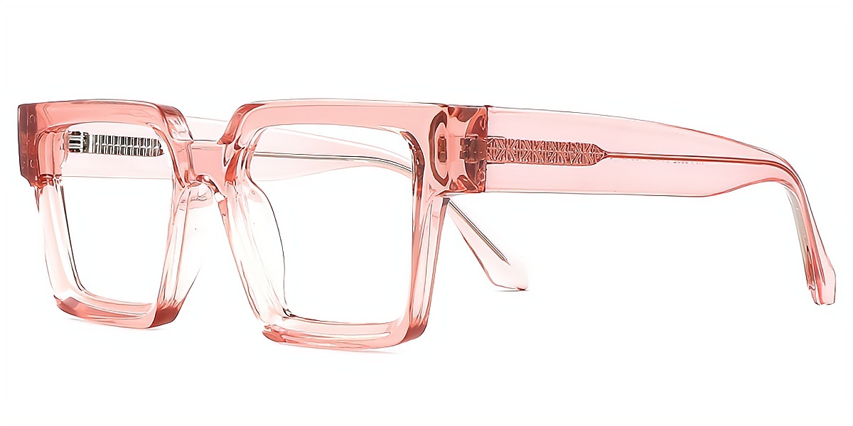 Pink Geometric Simple Wide TR90 Eyeglasses