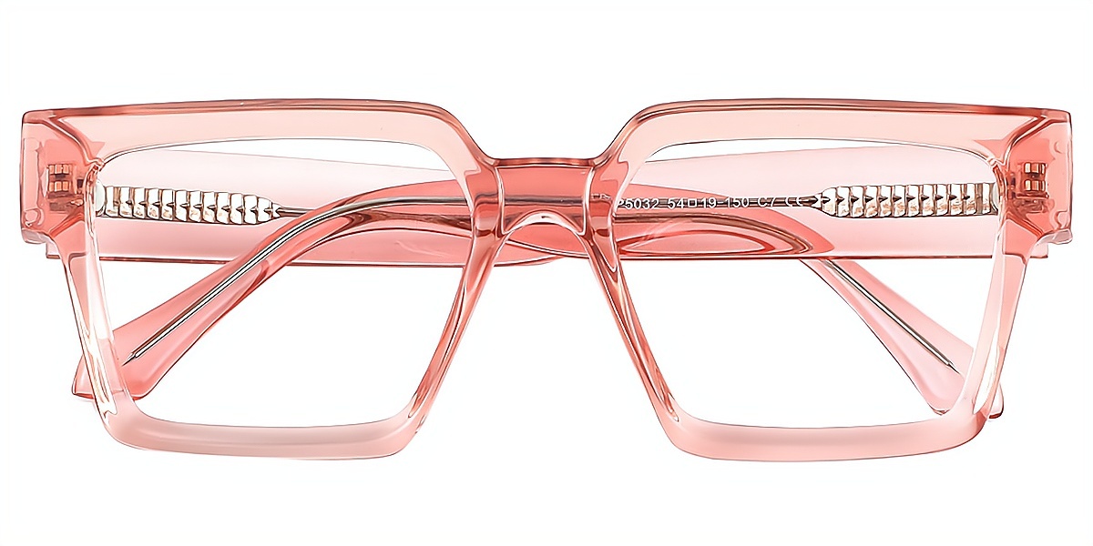 Pink Geometric Simple Wide TR90 Eyeglasses