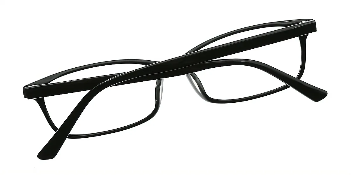 Black Rectangle Classic Horn TR90 Eyeglasses