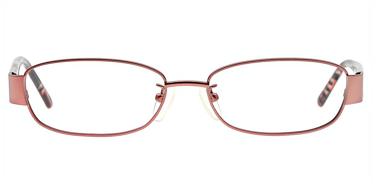 Red Rectangle Retro Intricate Metal Eyeglasses