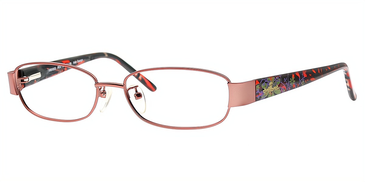 Red Rectangle Retro Intricate Metal Eyeglasses