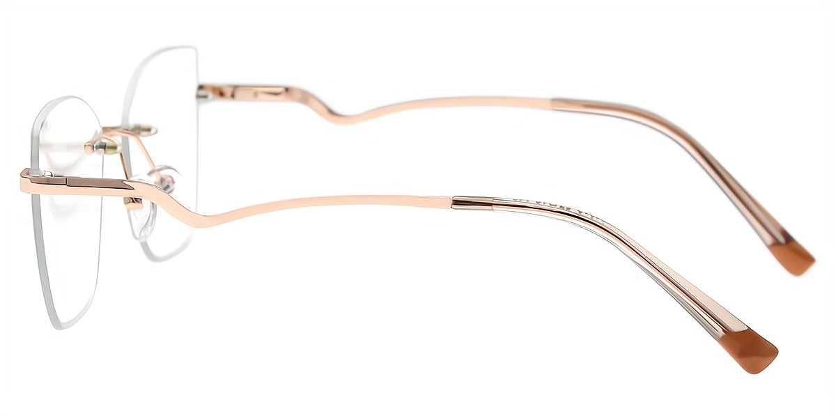Golden Cat Eye Simple Metal Eyeglasses