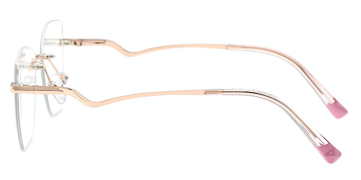 Pink Cat Eye Simple Metal Eyeglasses