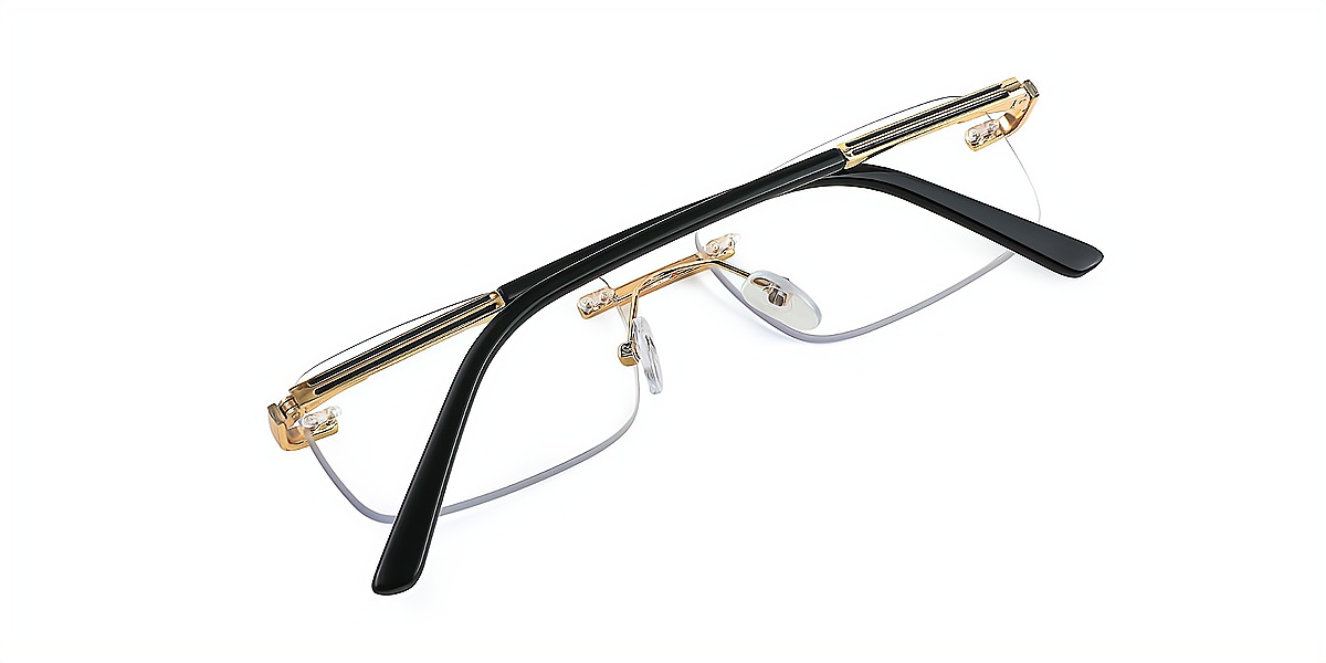 Vince Golden Rectangle Simple Metal Eyeglasses | Muukal.com