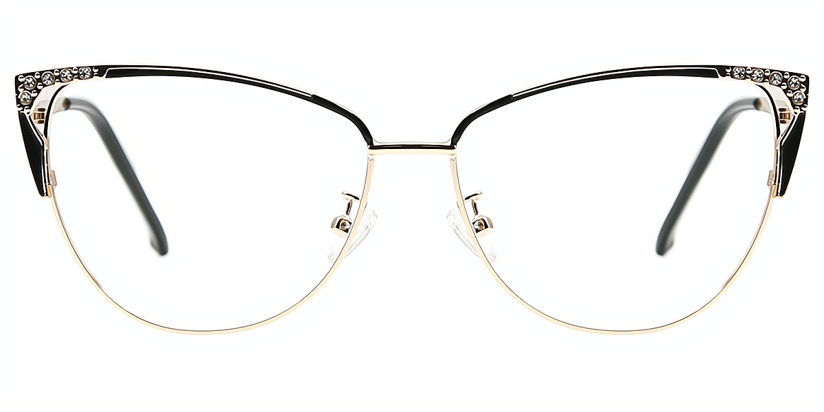 Tilly Purple Cat Eye Exquisite Ornate Metal Eyeglasses | Muukal.com