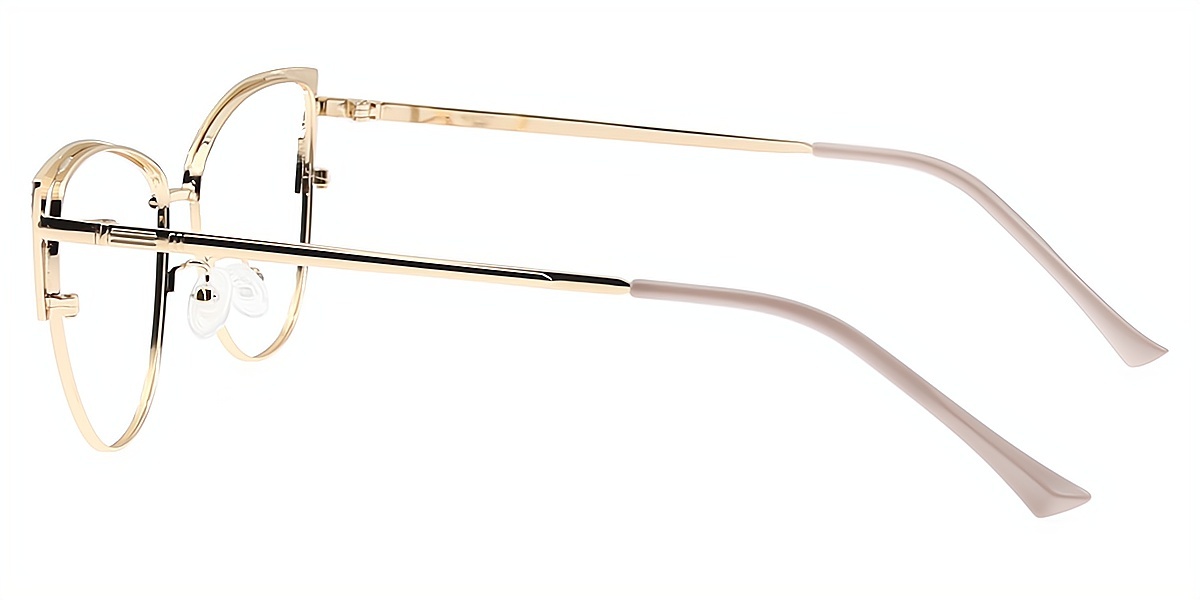 Pink Cat Eye Exquisite Ornate Metal Eyeglasses