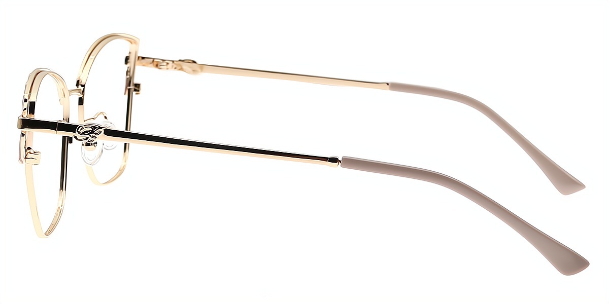 Pink Cat Eye Elaborate Metal Eyeglasses