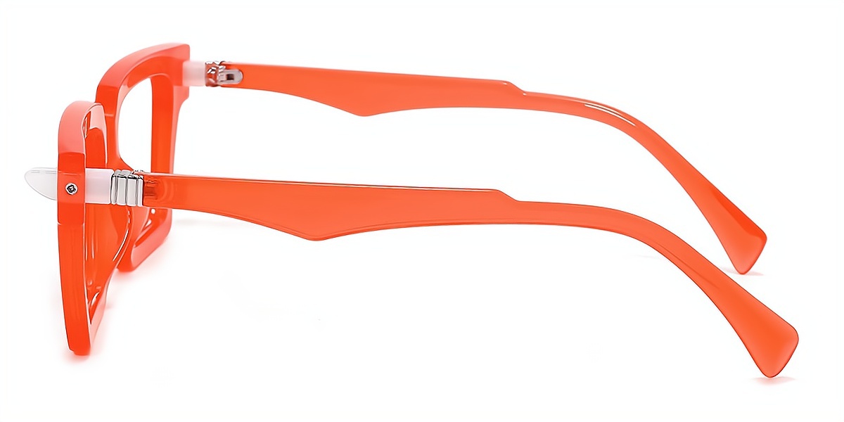 Orange Rectangle Simple Plastic Eyeglasses