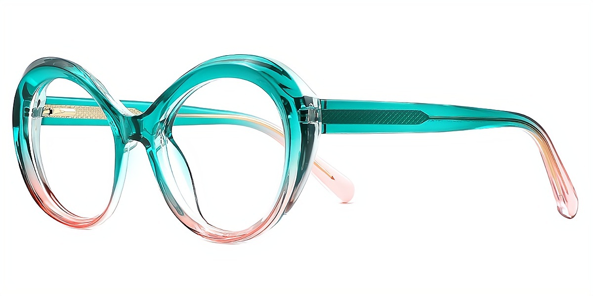 Green Oval Hipster TR90 Eyeglasses