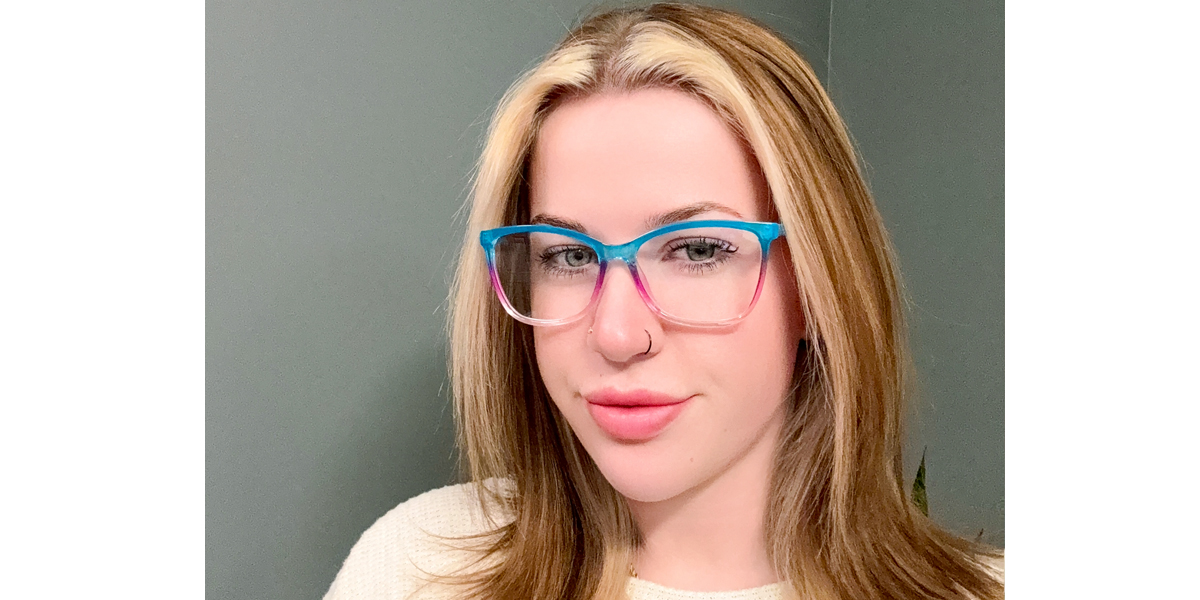 Blue Purple Butterfly Modish Plastic Eyeglasses