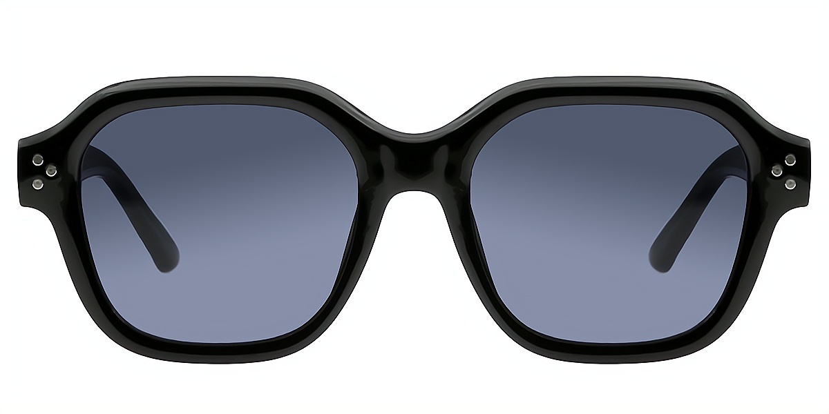 Black Geometric Simple Plastic Eyeglasses