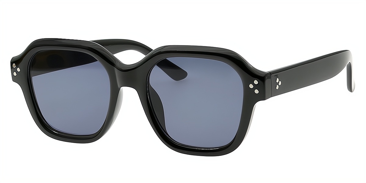 Black Geometric Simple Plastic Eyeglasses