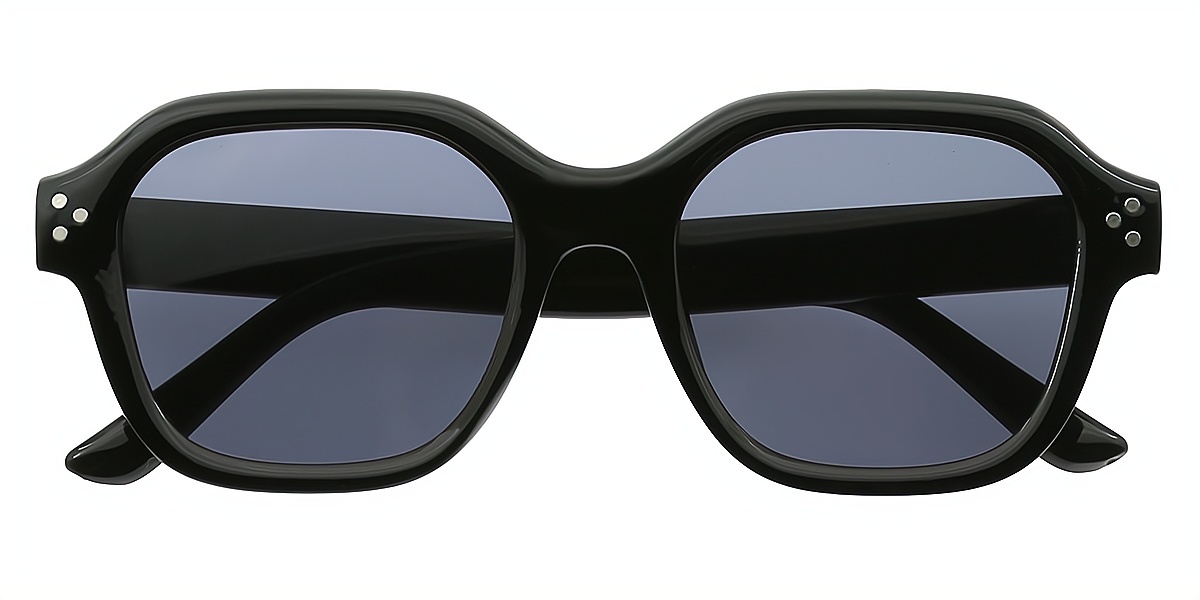 Black Geometric Simple Plastic Eyeglasses